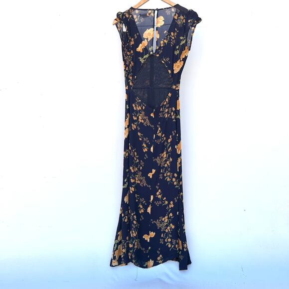 Reformation Navy Wellfleet Dress Midi Cut Outs Backless 4 Wedding Guest - Picture 4 of 11